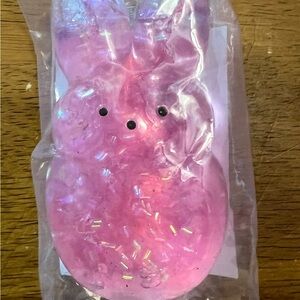 Viral Peeps Tinsel Gel Squeezer Squishy Toy Pink New Easter Bunny Basket Stuffer